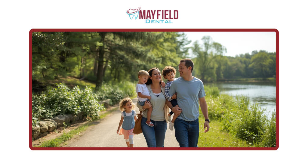 Family near Heart Lake Brampton enjoying healthy smiles.