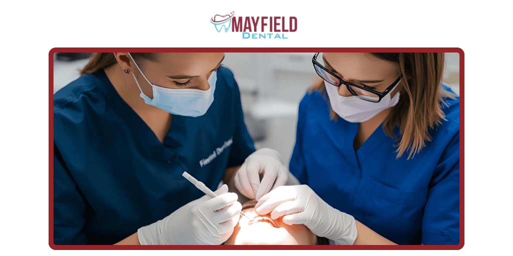 Family receiving emergency dental care at Brampton family dentist clinic