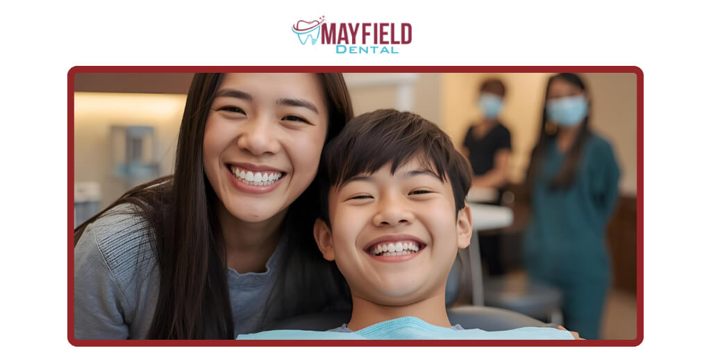 Family visiting Brampton dentist for wisdom tooth removal